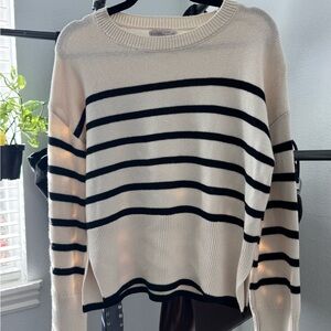 Sincerely Jules Black and Cream Striped Sweater